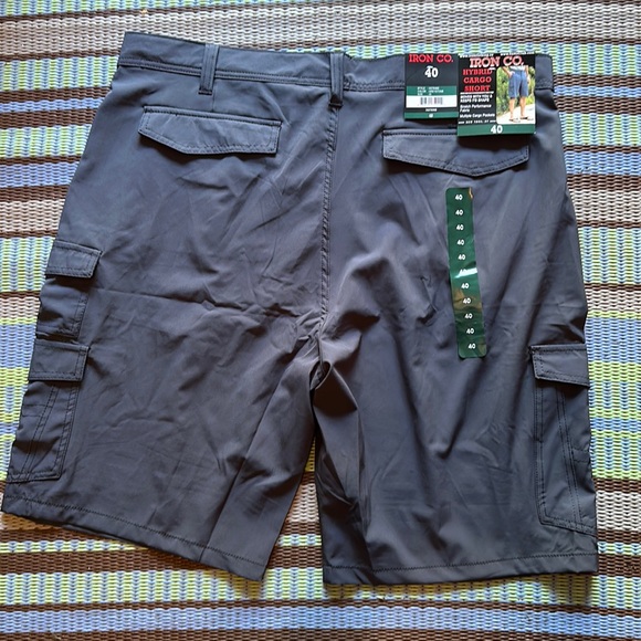 Shorts New Mens Iron Co Hybrid Cargo Shorts Size 4 In Gray Stone